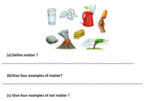 ورقة عمل Matter العلوم منهج انجليزي الصف الخامس