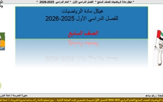 أسئلة الهيكل الوزاري الرياضيات المتكاملة الصف السابع