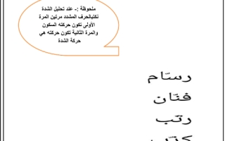 ورقة عمل درس تحليل الشدة لغة عربية الصف الأول - نموذج 1