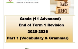 تدريبات Part 1 Vocabulary & Grammar اللغة الإنجليزية الصف الحادي عشر متقدم