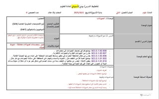 الخطة الدرسية اليومية نمو الحيوانات وتغيرها العلوم المتكاملة الصف الثاني