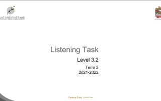بوربوينت Listening Task Level اللغة الانجليزية الصف السادس