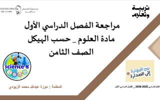 مراجعة حسب الهيكل الوزاري العلوم المتكاملة الصف الثامن عام