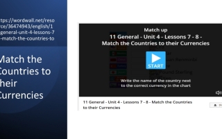 حل درس Match the Countries to their Currencies لغة انجليزية الصف الحادي عشر