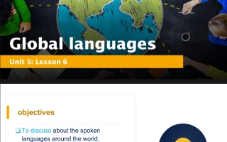 حل درس Global languages: Lesson 6 اللغة الانجليزية الصف الثامن