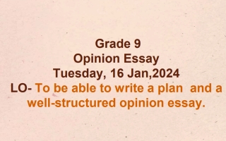 بوربوينت Opinion Essay اللغة الإنجليزية الصف التاسع