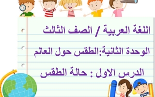 درس حالة الطقس كتابة لغير الناطقين بها اللغة العربية الصف الثالث