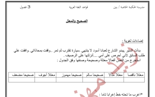 قواعد عربي للصف السابع