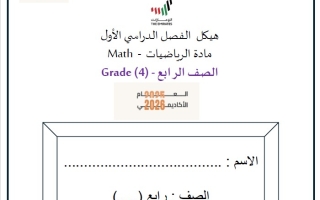 تجميع صفحات أسئلة الهيكل الوزاري الرياضيات المتكاملة الصف الرابع