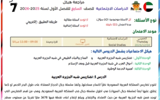 مراجعة هيكل اجتماعيات الصف السابع الفصل الأول 2025-2026