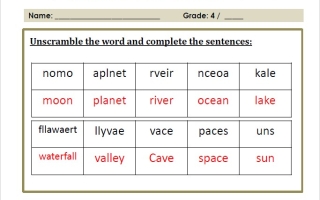 حل مراجعة Test 1 revision اللغة الإنجليزية الصف الرابع الفصل الثاني