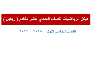 تجميع صفحات الهيكل الوزاري الرياضيات المتكاملة الصف الحادي عشر ريفيل متقدم