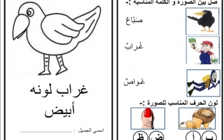 ورقة عمل حرف الغين عربي صف اول