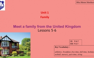 حل درس Meet a Family from the United Kingdom اللغة الإنجليزية الصف التاسع