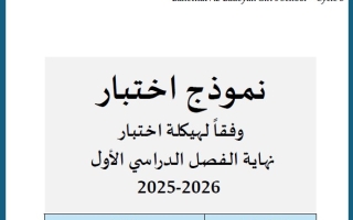 نموذج امتحان وفق الهيكل الوزاري كيمياء الصف الحادي عشر عام