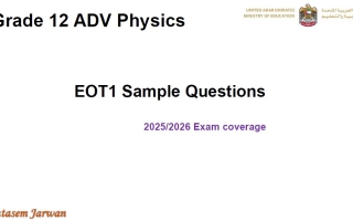 حل تدريبات Sample Questions الفيزياء الصف الثاني عشر متقدم