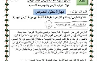 أسئلة مهارة للامتحان النهائي الدراسات الإجتماعية والتربية الوطنية الصف الثالث