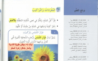 حل درس ياسمين وزهرة دوار الشمس لغة عربية الصف الرابع