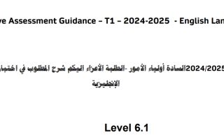 شرح هام للمطلوب في اختبار اللغة الإنجليزية الصف التاسع عام الفصل الأول