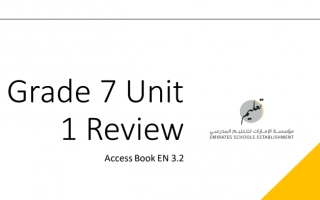 أوراق عمل Unit 1 Review اللغة الإنجليزية الصف السابع الفصل الأول