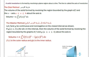 أوراق عمل Volumes of revolution solids الرياضيات المتكاملة الصف الثاني عشر متقدم الفصل الثالث