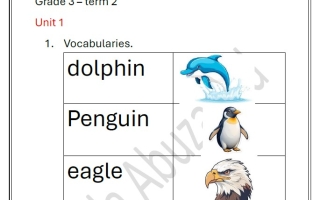 أوراق عمل الوحدة الأولى اللغة الإنجليزية الصف الثالث الفصل الثاني