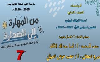 حل تجميع صفحات الهيكل الوزاري الرياضيات المتكاملة الصف السابع عام