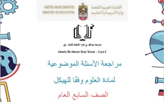 مراجعة الأسئلة الموضوعية العلوم المتكاملة الصف السابع