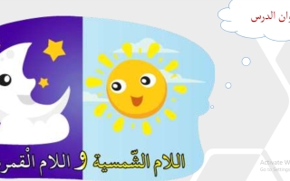 بوربوينت درس اللام الشمسية واللام القمرية اللغة العربية للصف الثاني