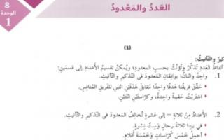 حل درس العدد والمعدود لغة عربية الصف السابع