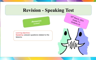 مراجعة Revision Speaking Test اللغة الانجليزية الصف السابع