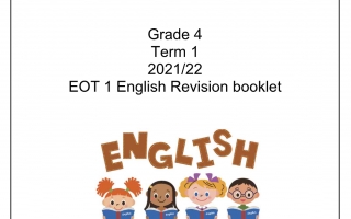 أوراق عمل داعمة Revision Booklet اللغة الإنجليزية الصف الرابع