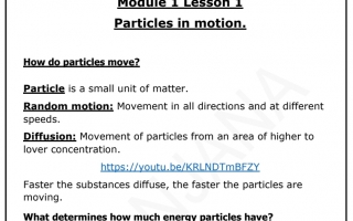 ملخص Particles in motion العلوم منهج انجليزي الصف السادس