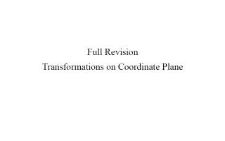 أوراق عمل Full Revision Transformations on Coordinate Plane الرياضيات المتكاملة الصف الثامن الفصل الثالث