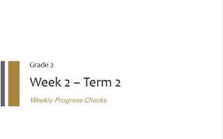 الخطة الأسبوعية Weekly Progress Checks Week 2 اللغة الإنجليزية الصف الثاني الفصل الثاني