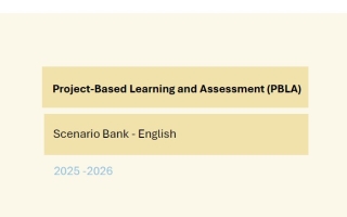 بنك السيناريوهات Project-Based Learning and Assessment اللغة الإنجليزية الصف السادس فصل ثاني