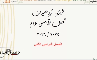 مراجعة حسب الهيكل الرياضيات المتكاملة الصف الخامس الفصل الثاني