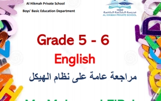 مراجعة عامة هيكل امتحان اللغة الإنجليزية الصف الخامس والسادس الفصل الثاني 2023-2024