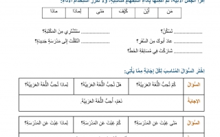 تدريبات داعمة درس اسلوب الاستفهام اللغة العربية الصف الثاني