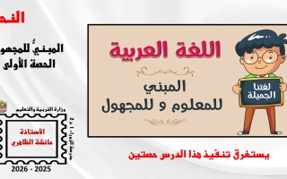 حل درس المبني للمجهول عربي سابع الفصل الثاني