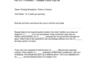 نموذج تدريبي للامتحان اللغة الإنجليزية الصف الثاني عشر متقدم