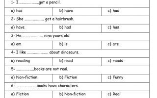 أوراق عمل Grammar & Vocab Review لغة إنجليزية صف ثالث